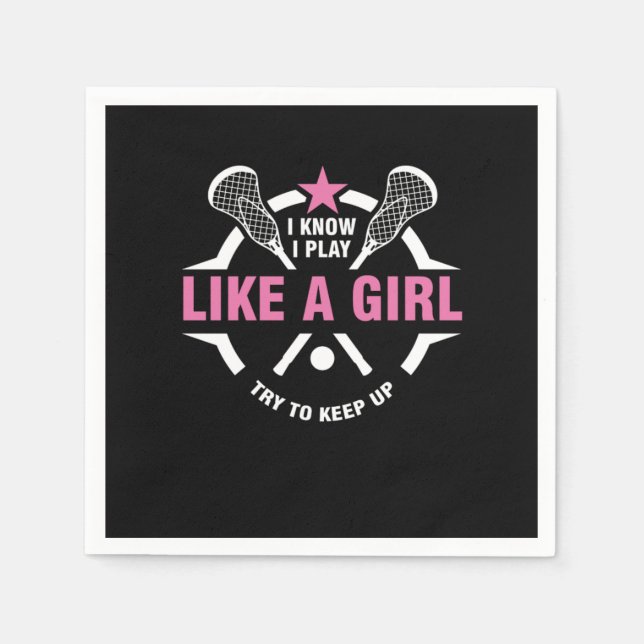 Lacrosse Ball Gameplay Sports Competition Gift I K Napkin (Front)