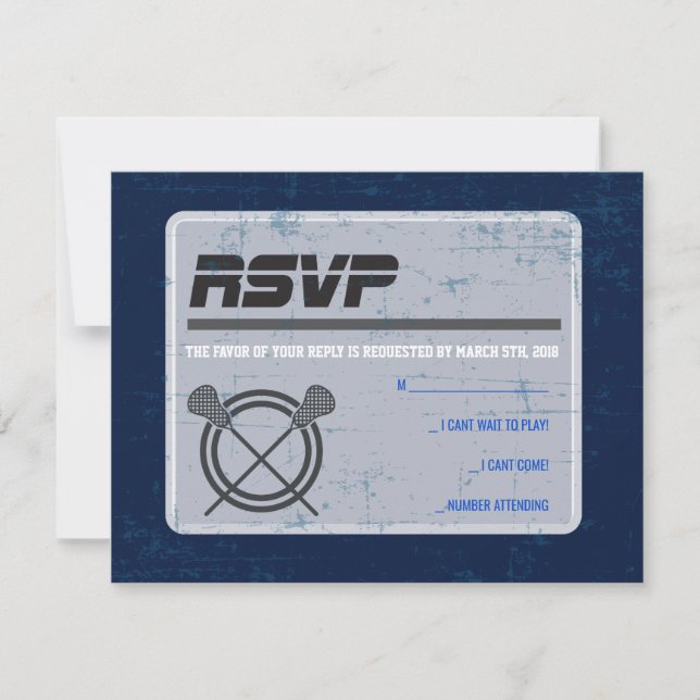 LACROSSE Bar Bat Mitzvah Invitation Reply Card (Front)