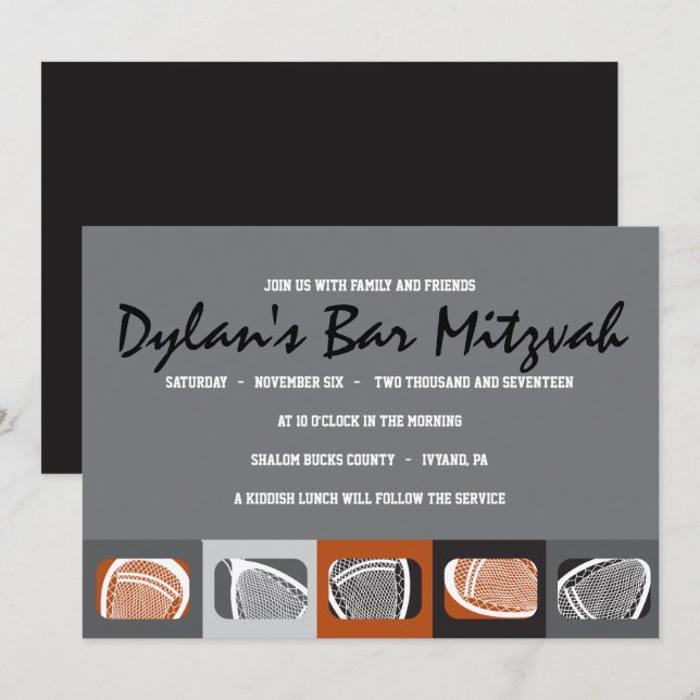 LACROSSE Bar Mitzvah Invitation (Front/Back)