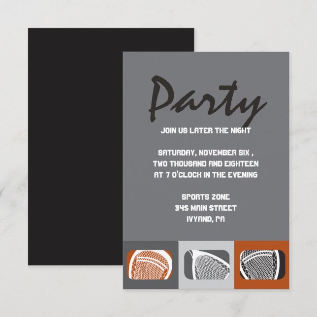 LACROSSE Bar Mitzvah Invitation Reception Card (Front/Back)