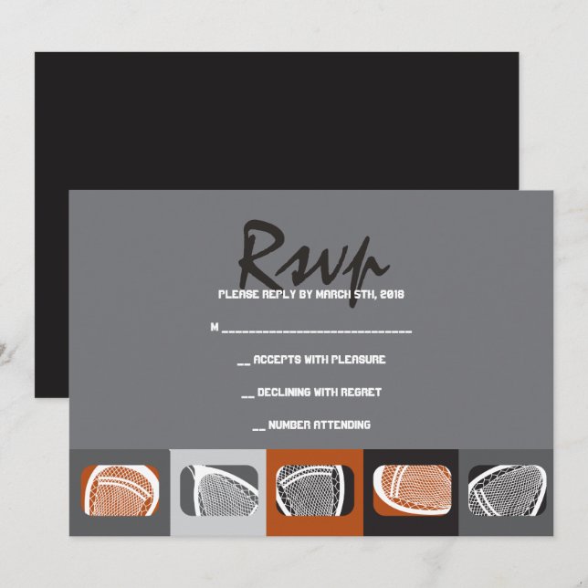 LACROSSE Bar Mitzvah Invitation Reply Card (Front/Back)