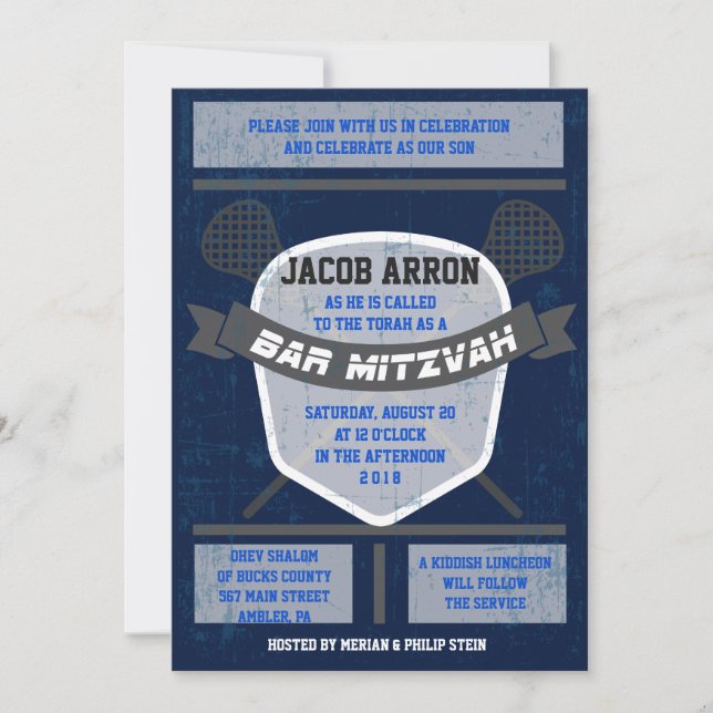 LACROSSE Bat Bar Mitzvah Invitation (Front)
