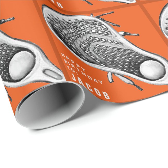 Lacrosse Birthday Gift Wrapping Paper (Roll Corner)