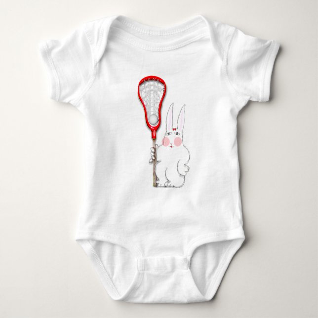 Lacrosse Bunny Baby Bodysuit (Front)