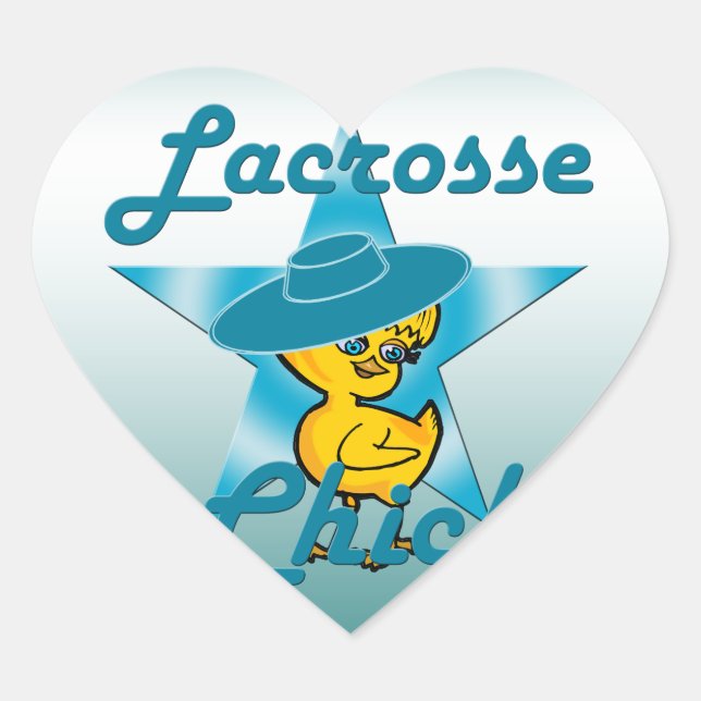 Lacrosse Chick #7 Heart Sticker (Front)