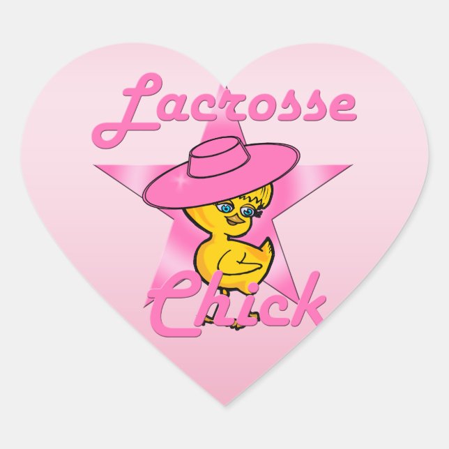 Lacrosse Chick #8 Heart Sticker (Front)