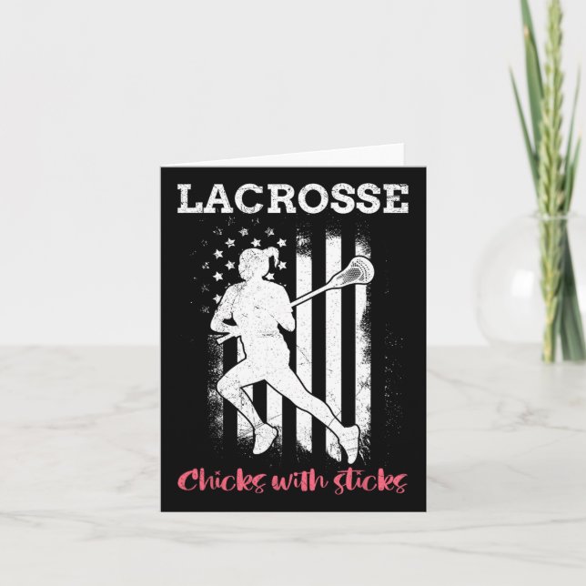 Lacrosse Chicks With Sticks Lacrosse  Card (Front)