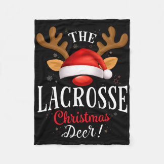 Lacrosse Christmas Deer Pjs Xmas Family Matching Fleece Blanket