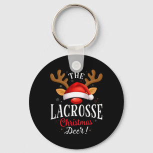 Lacrosse Christmas Deer Pjs Xmas Family Matching Key Ring