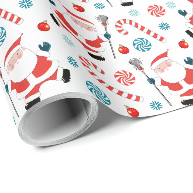 Lacrosse Christmas Gift Wrapping Paper (Roll Corner)