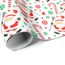 Lacrosse Christmas Gift Wrapping Paper