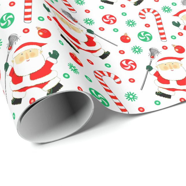 Lacrosse Christmas Gift Wrapping Paper (Roll Corner)