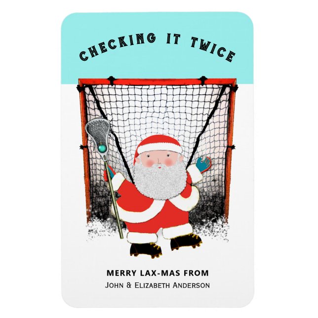 Lacrosse Christmas holiday gift cards magnet (Vertical)