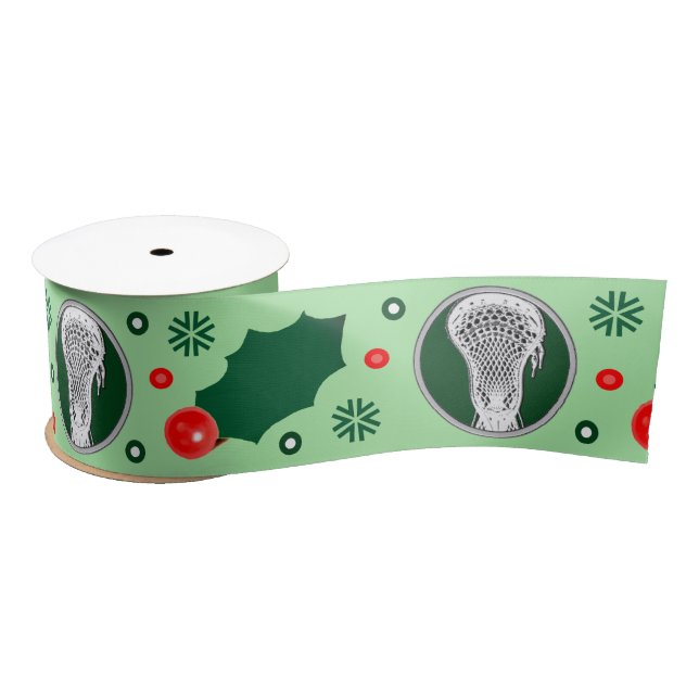 Lacrosse Christmas Holiday Gift Satin Ribbon (Spool)