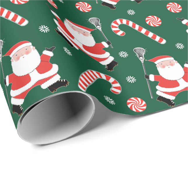 Lacrosse Christmas Holiday Gift Wrapping Paper (Roll Corner)