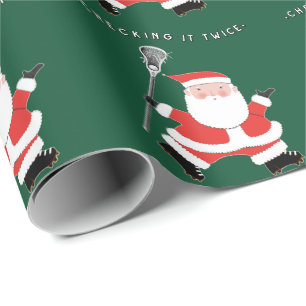 Lacrosse Christmas Holiday Gift Wrapping Paper