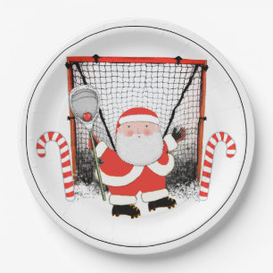 Lacrosse Christmas Holiday Party Paper Plate