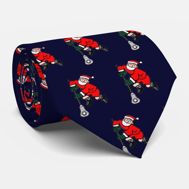 Lacrosse Christmas Holiday Tie (Rolled)