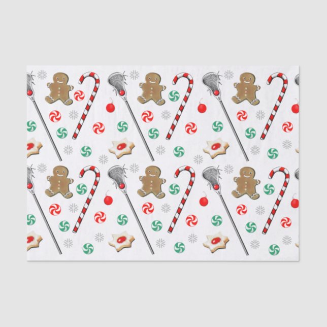Lacrosse Christmas Holiday Tissue Paper (Front)