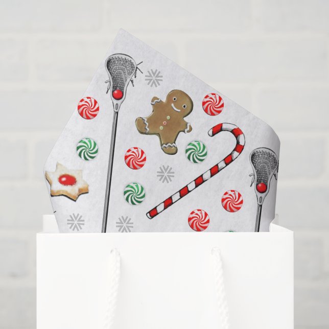 Lacrosse Christmas Pattern Tissue Paper (Gift Bag)