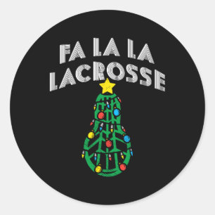 Lacrosse Christmas Pyjamas Lacrosse Player Lacross Classic Round Sticker