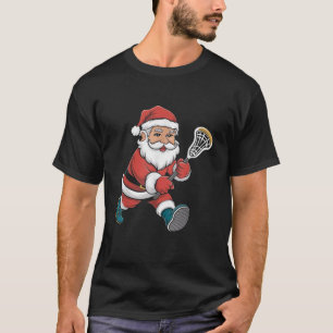 Lacrosse Christmas Santa Claus Funny Lax Player Sa T-Shirt