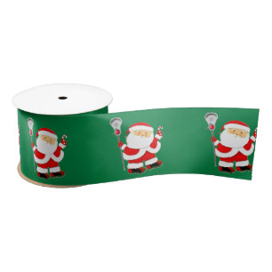 Lacrosse Christmas Satin Ribbon