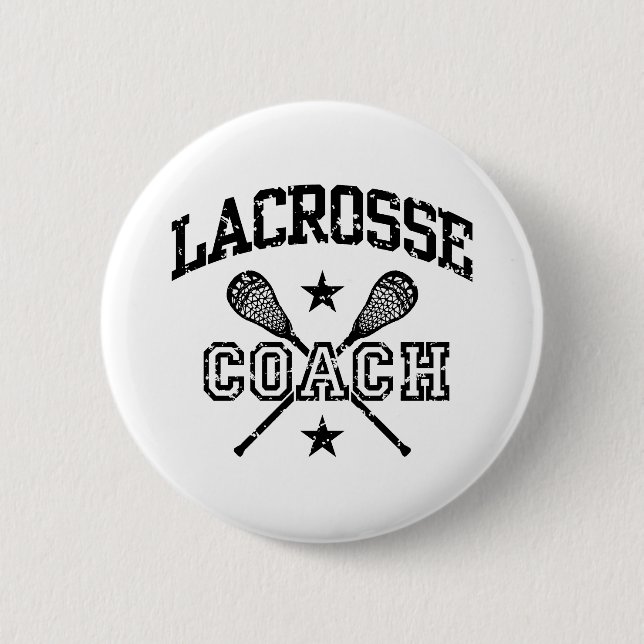 Lacrosse Coach 6 Cm Round Badge (Front)
