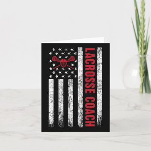 Lacrosse Coach American Flag Lax Lover Lacrosse St Card