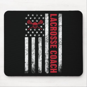 Lacrosse Coach American Flag Lax Lover Lacrosse St Mouse Mat