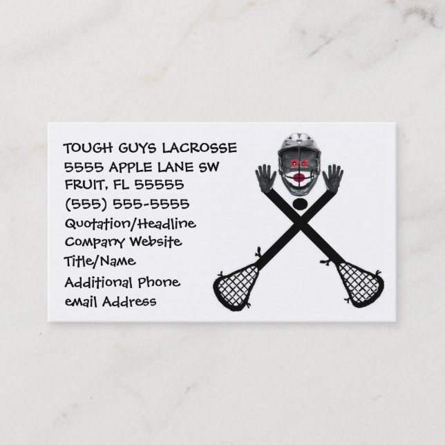 Lacrosse Coach Business Card (Front)