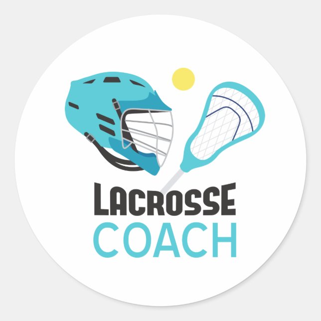 Lacrosse Coach Classic Round Sticker (Front)