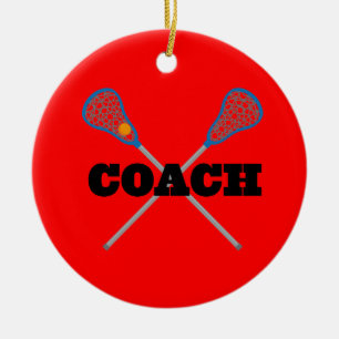 Lacrosse Coach Gift Idea Ceramic Tree Decoration