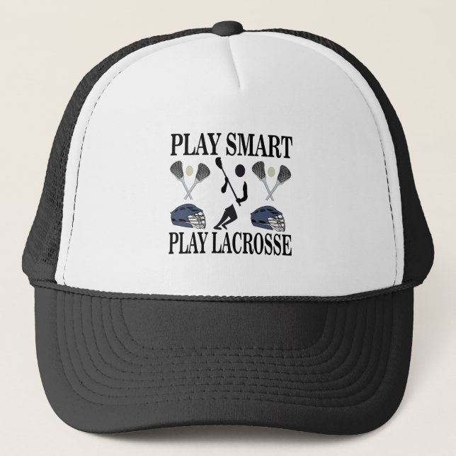 Lacrosse Coach Player Team Sports Trucker Hat (Front)