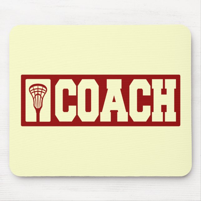 Lacrosse Coach - red Mouse Mat (Front)