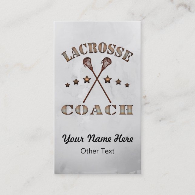 Lacrosse Coach Steampunk Customised Business Cards (Front)