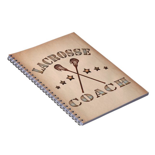Lacrosse Coach Steampunk Style Notebook (Right Side)