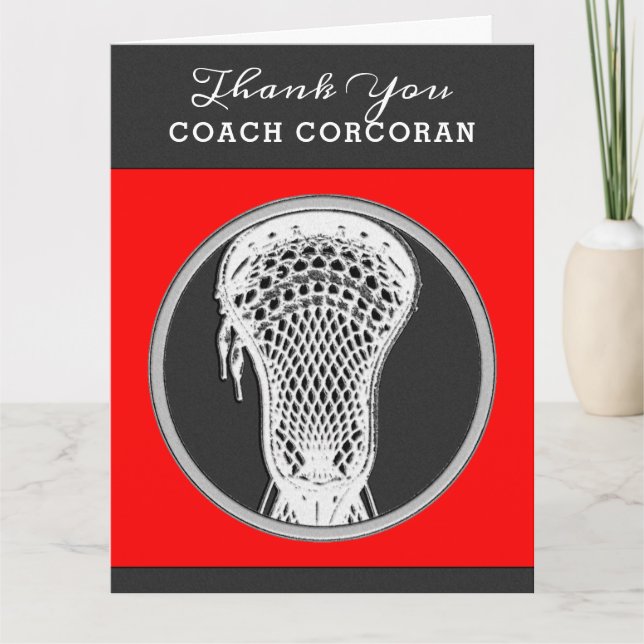 Lacrosse Coach Thank You Card (Front)