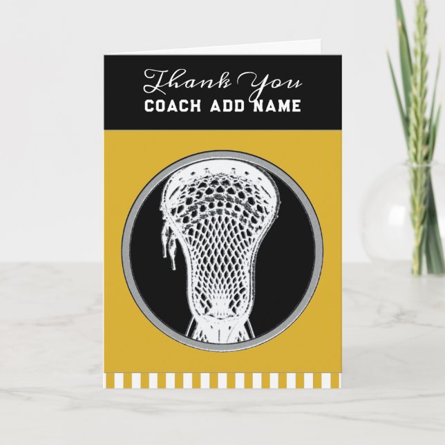 Lacrosse Coach Thank You Card (Front)