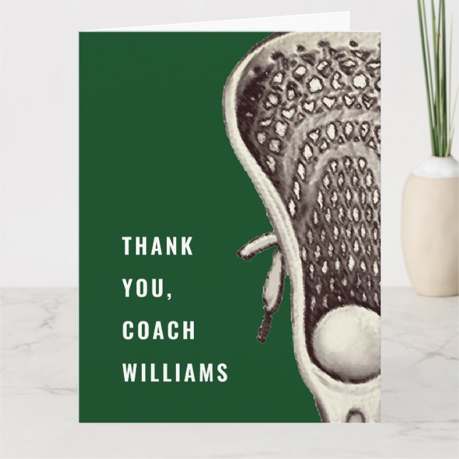 Lacrosse Coach Thank You Card (Front)