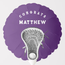 Lacrosse Congrats Purple Balloon