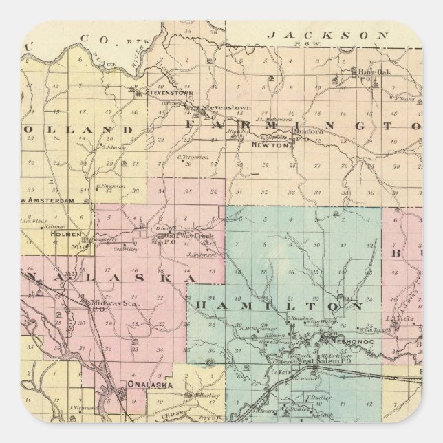 Lacrosse County, Wisconsin Square Sticker (Front)