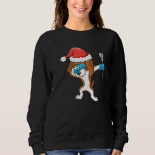 Lacrosse Dabbing Beagle Dog Santa Lax Christmas Sp Sweatshirt