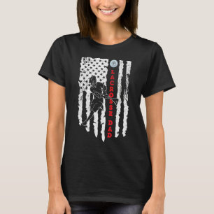 Lacrosse Dad American Flag Sport Father's Day 4th T-Shirt