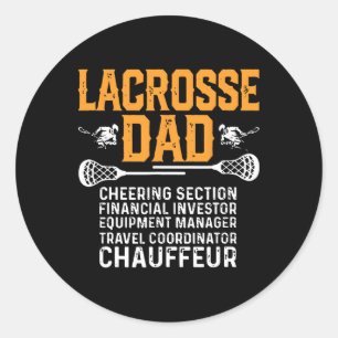 Lacrosse Dad Cheering Section Financial Investor F Classic Round Sticker