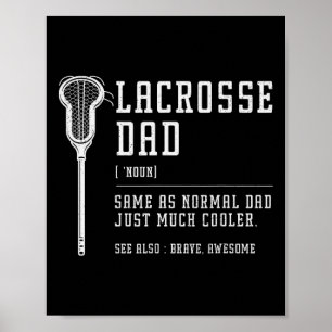 Lacrosse Dad Daddy Quote Definition Men Vintage Poster