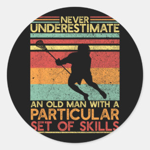 Lacrosse Dad Lacrosse Team Coach Retirement  Classic Round Sticker