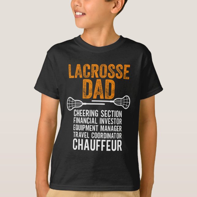 Lacrosse Dad Player Cheering Section Funny Father' T-Shirt (Front)
