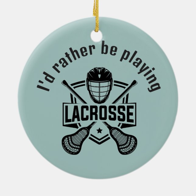 Lacrosse Design  Ceramic Tree Decoration (Back)