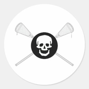Lacrosse Designs LaxBallSkullNoCrossSolid Sticker